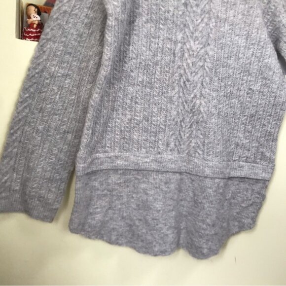 TAHARI NEW Cable Knit Oversized Mohair Wool Spandex Long Sweater Stretch Cozy L - Picture 7 of 16